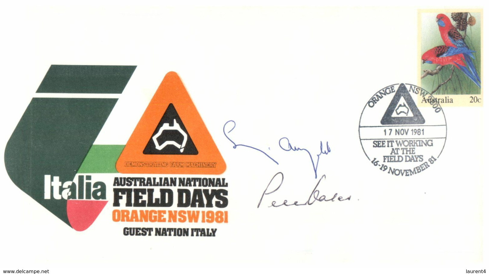 (N 15 A) Australia - 1981 - City Of Orange Italia Field Days (1 Cover Signed + 1 Card Stamped) (2 Items) - Agriculture