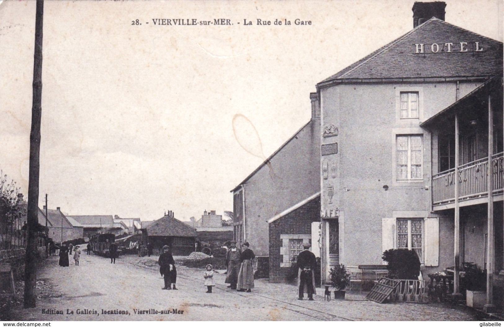 14 - Calvados - VIERVILLE Sur MER - La Rue De La Gare - Hotel - Rare - Altri & Non Classificati