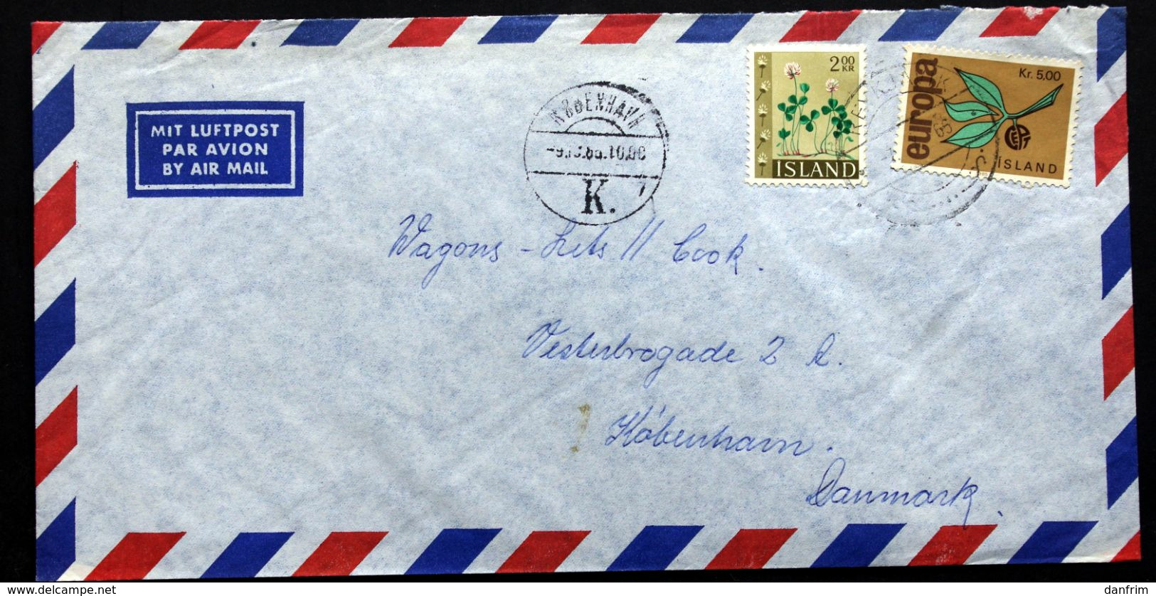 Icelands 1966 Cover To Denmark (   Lot 2016 ) - Lettres & Documents