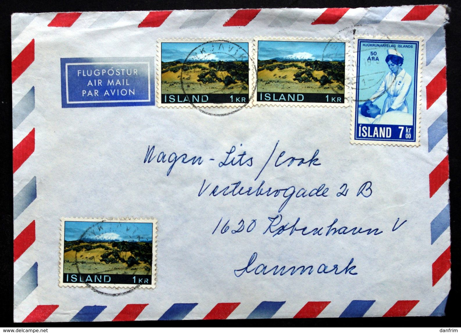 Icelands 1970 Letter To Denmark (   Lot 2016 ) - Lettres & Documents