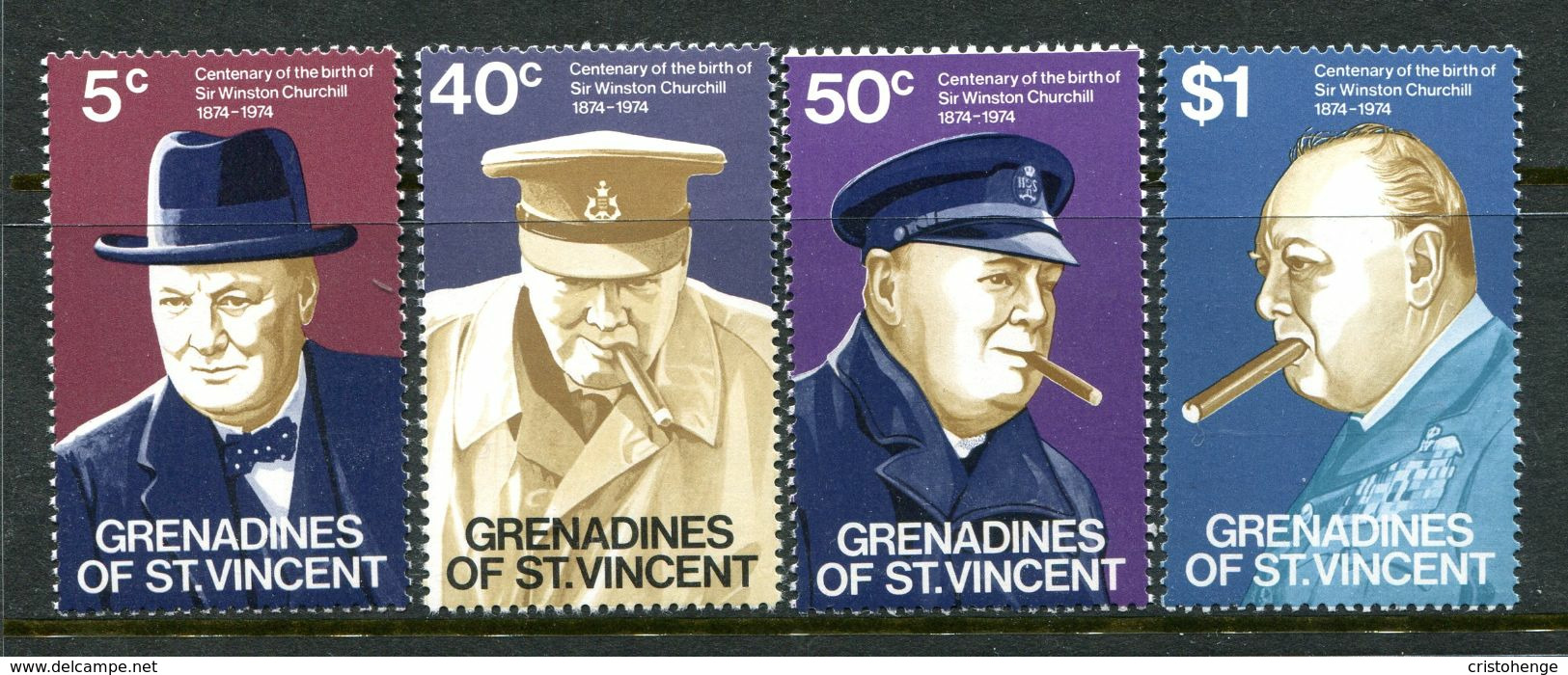 Grenadines Of St Vincent 1974 Birth Centenary Of Sir Winston Churchill Set MNH (SG 53-56) - St.Vincent Und Die Grenadinen