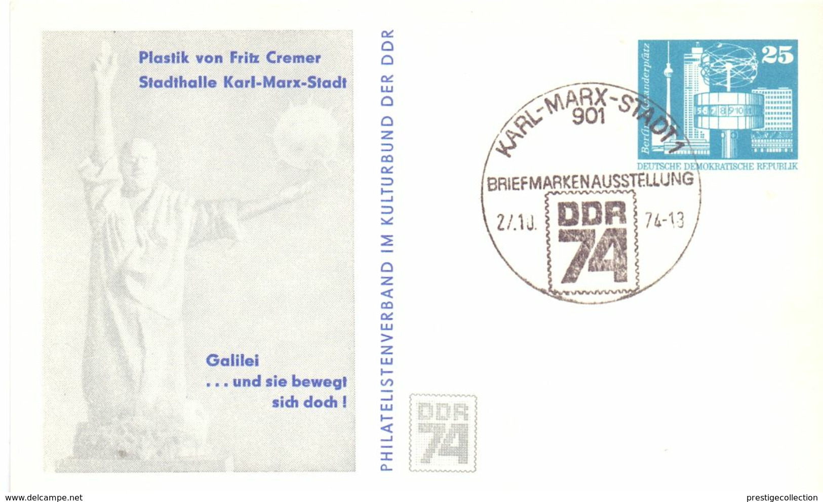 DDR KARL MARX 1974 STATIONERY POST CARD SPECIAL POSTMARK  (SETT200196) - Karl Marx