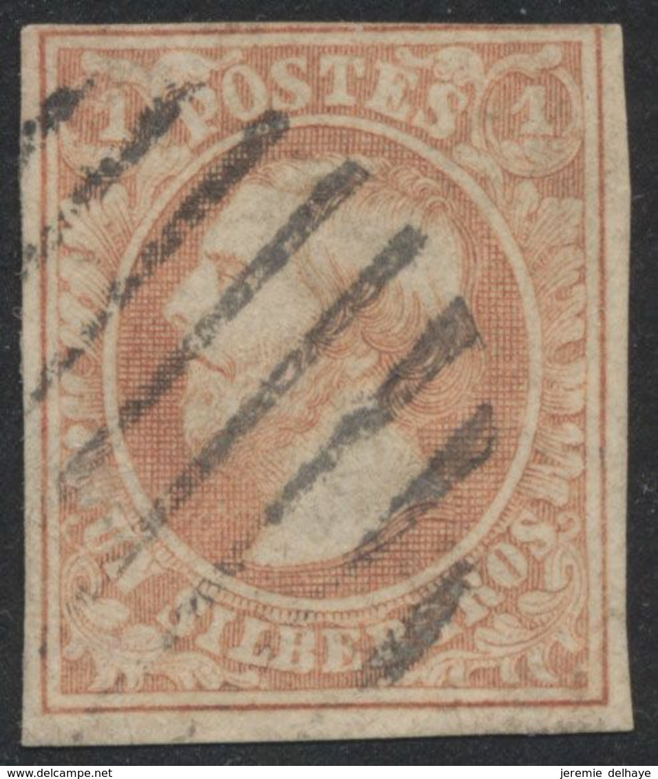 Luxembourg - Yv N°2 4 Marges (bord Supérieur Droit Au Filet) Obl. à Barres Muettes , Used (O). - 1852 Wilhelm III.