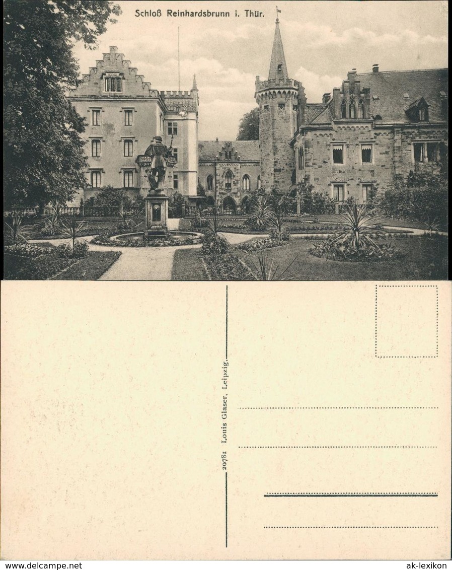 Friedrichroda Schloss Reinhardsbrunn Park Anlagen Mit Denkmal 1910 - Friedrichroda