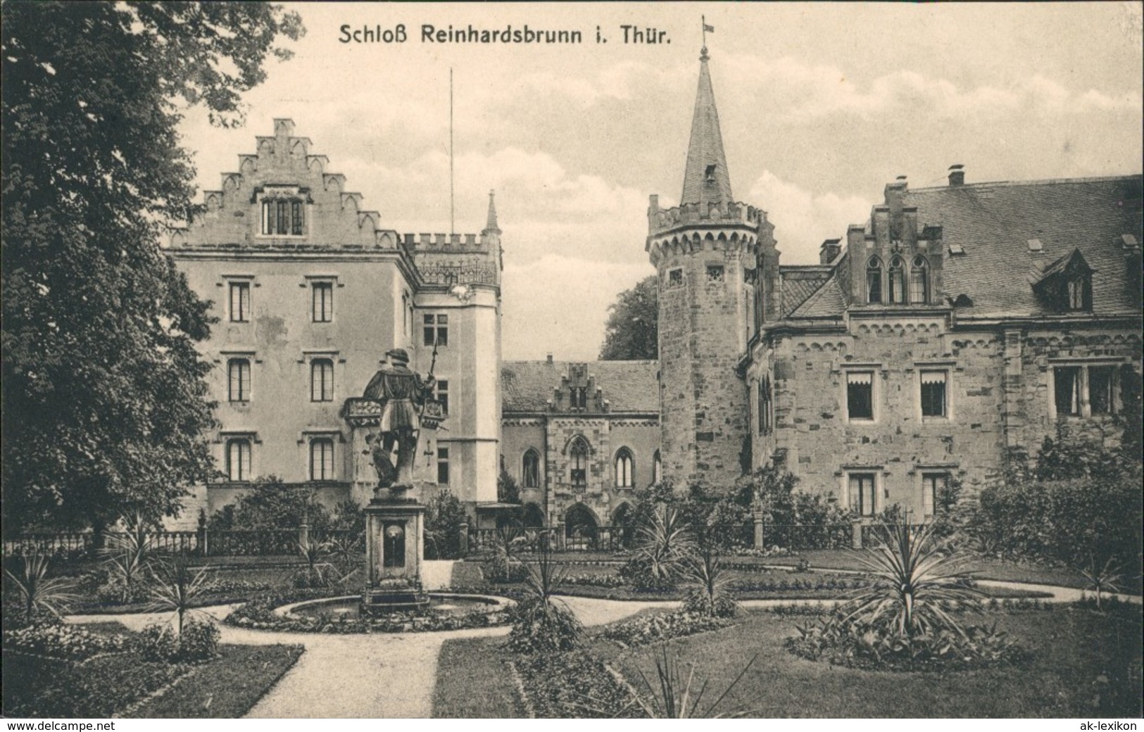 Friedrichroda Schloss Reinhardsbrunn Park Anlagen Mit Denkmal 1910 - Friedrichroda