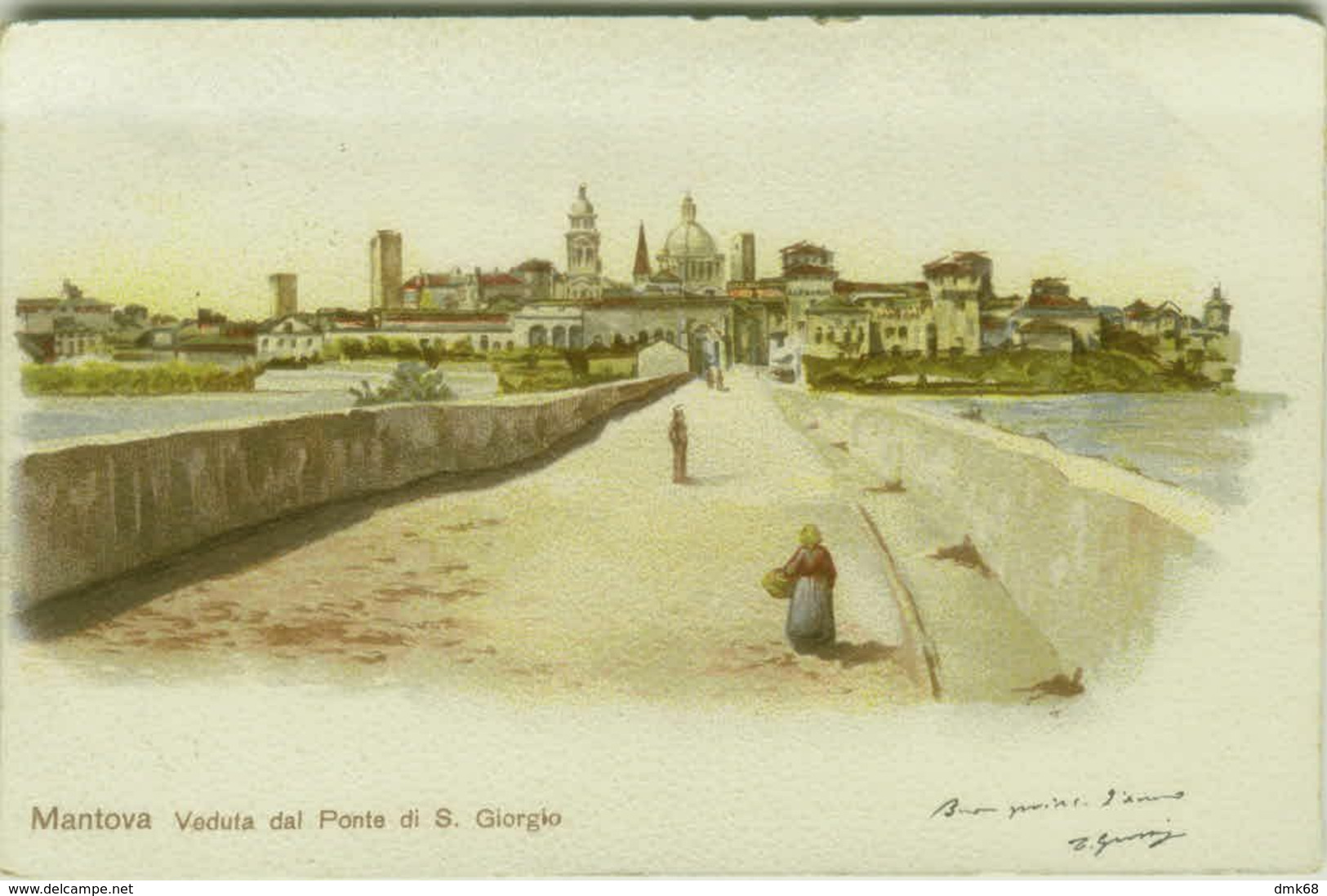 MANTOVA - VEDUTA DAL PONTE DI SAN GIORGIO - EDIZIONE PANZANI - SPEDITA - 1900s (BG5526) - Mantova