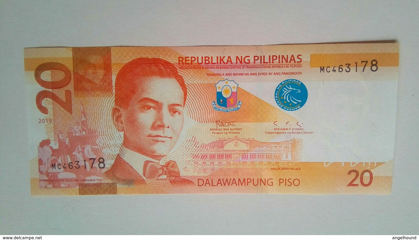 2019  Duterte Diokno 20 Pesos - Filippine