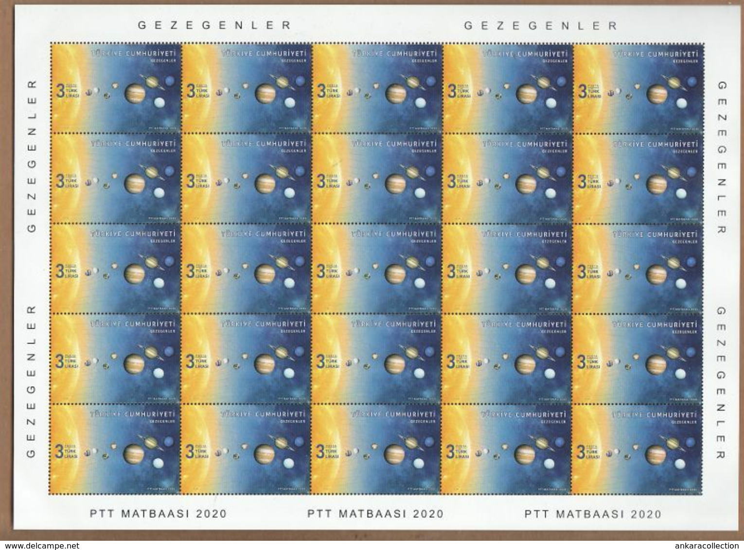 AC - TURKEY STAMP -  THE PLANETS MNH FULL SHEETS 08 SEPTEMBER 2020 - Usati