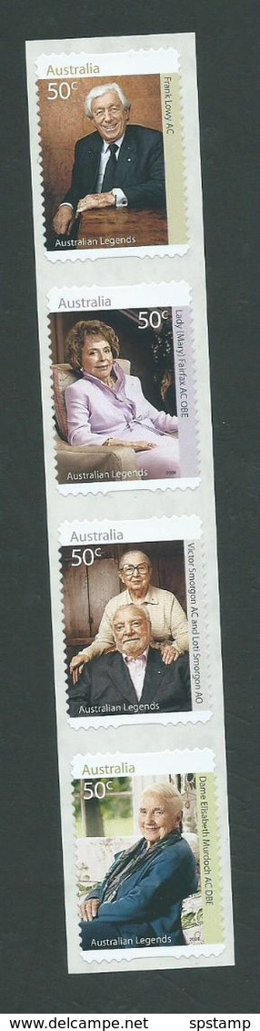 Australia 2008 Famous Australian Philanthropists Peel & Stick Strip Of 4 MNH - Ongebruikt