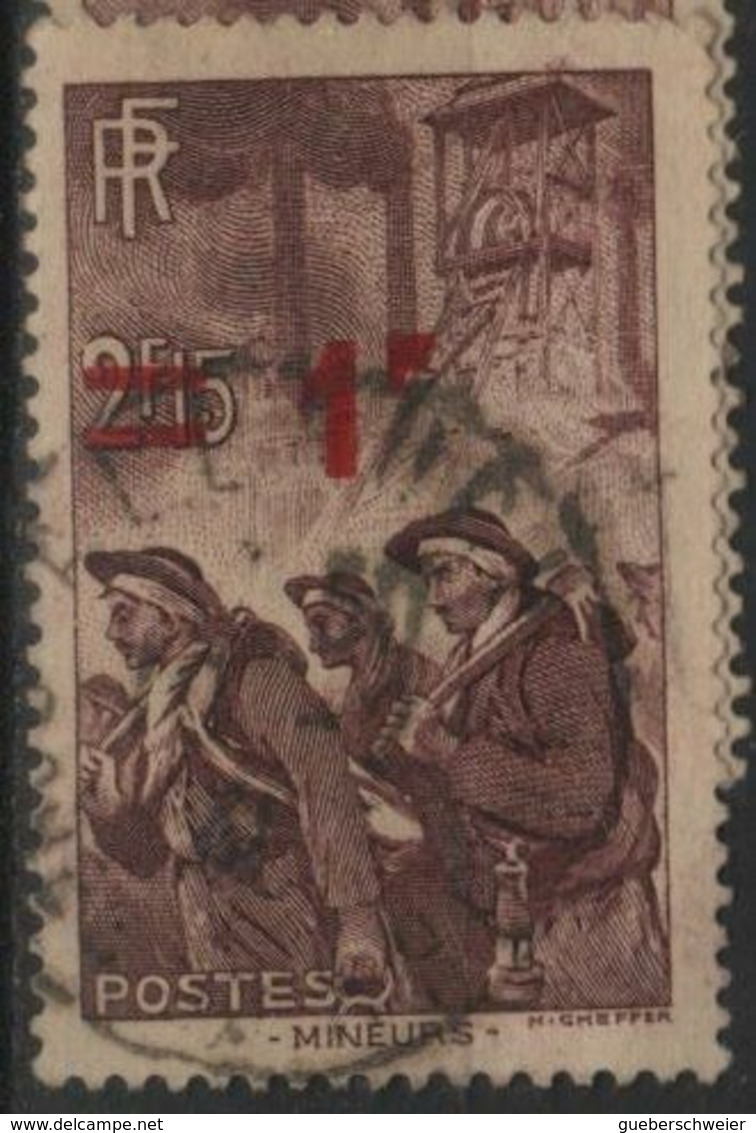 FR 1731 - FRANCE N° 489 Obl. Mineurs Surchargé - Used Stamps