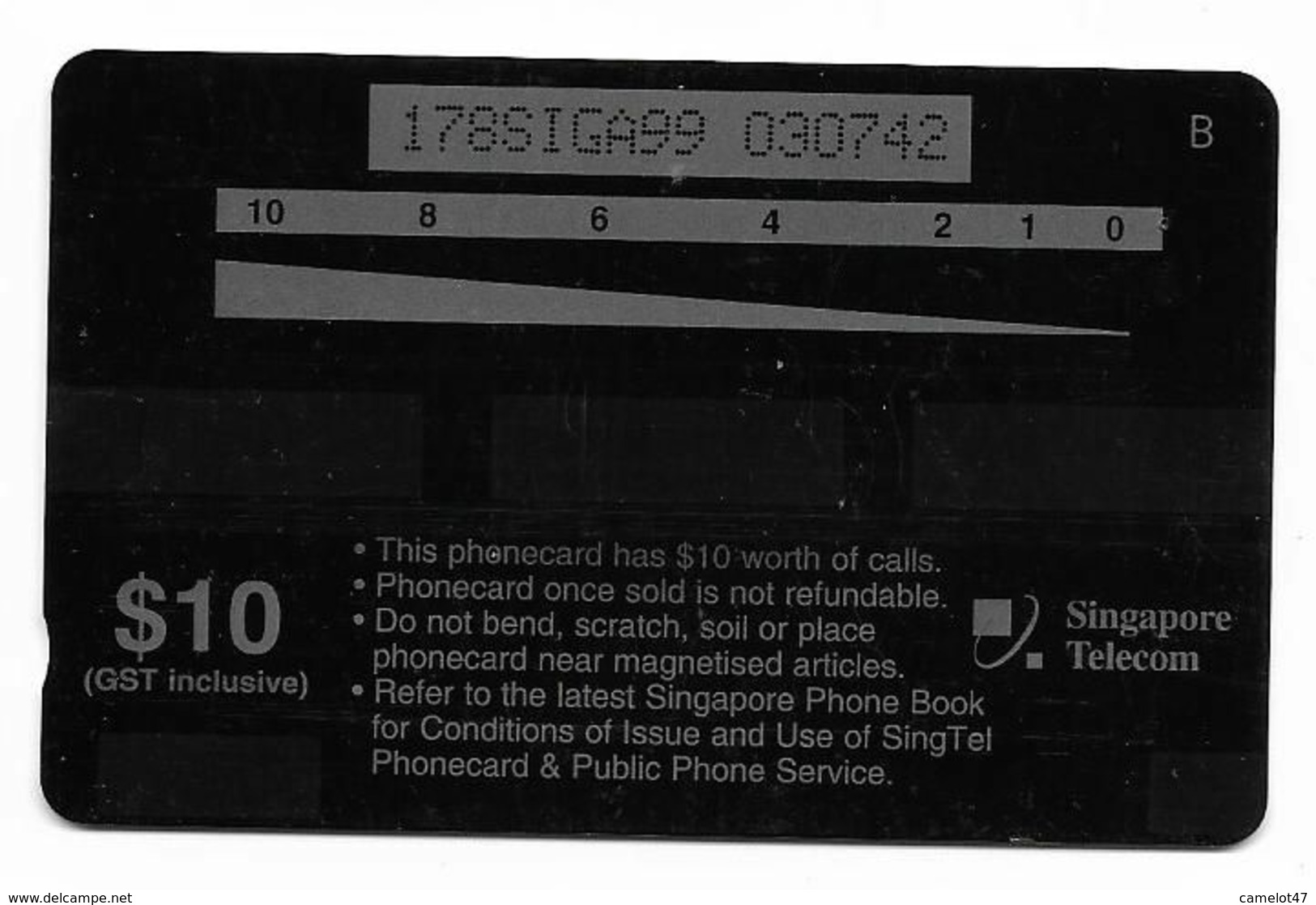 Singapore, First Satellite Launched On 1998, $10 Used Phone Card # Singtel-1 - Espace