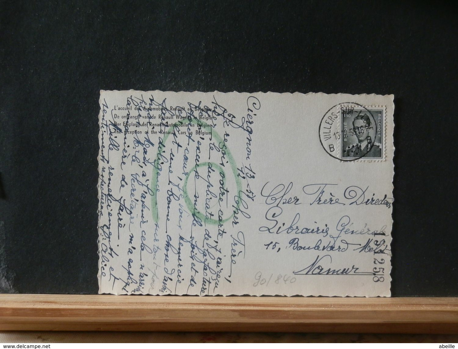 90/840 LETTRE  BELGE VILLIERS SUR LESSE - 1958 – Bruselas (Bélgica)