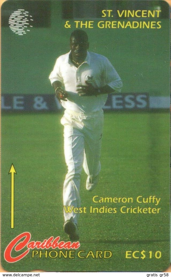 St. Vincent & The Grenadines - GPT, 243CSVA, Cameron Cuffy, Cricket, Sports, 15.000ex, 10 EC$, 1998, Used - St. Vincent & Die Grenadinen