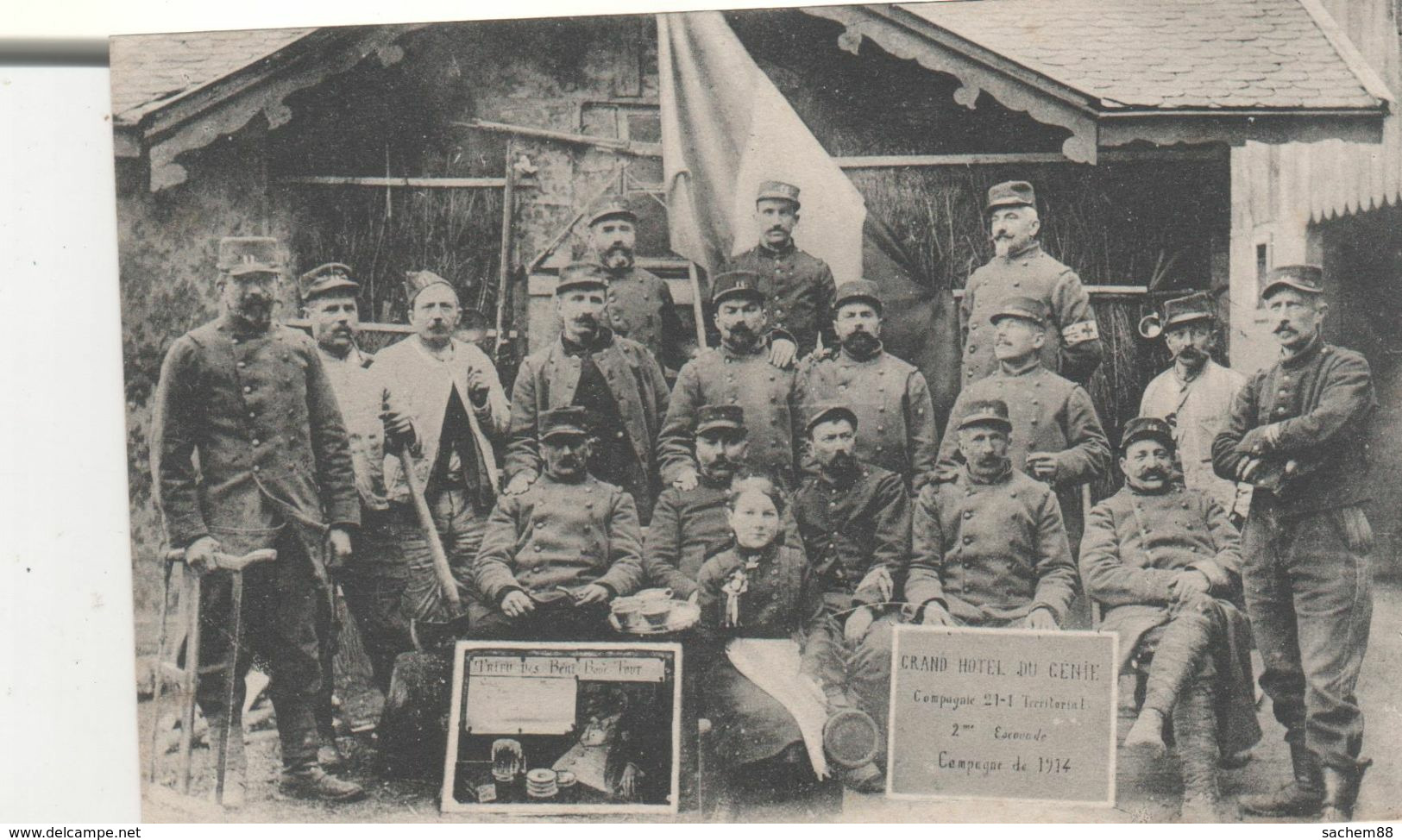 CPA  GROUPE DE MILITAIRES A GIRMONT  AU CENTRE JOSEPHINE TIRIOT - Sonstige & Ohne Zuordnung