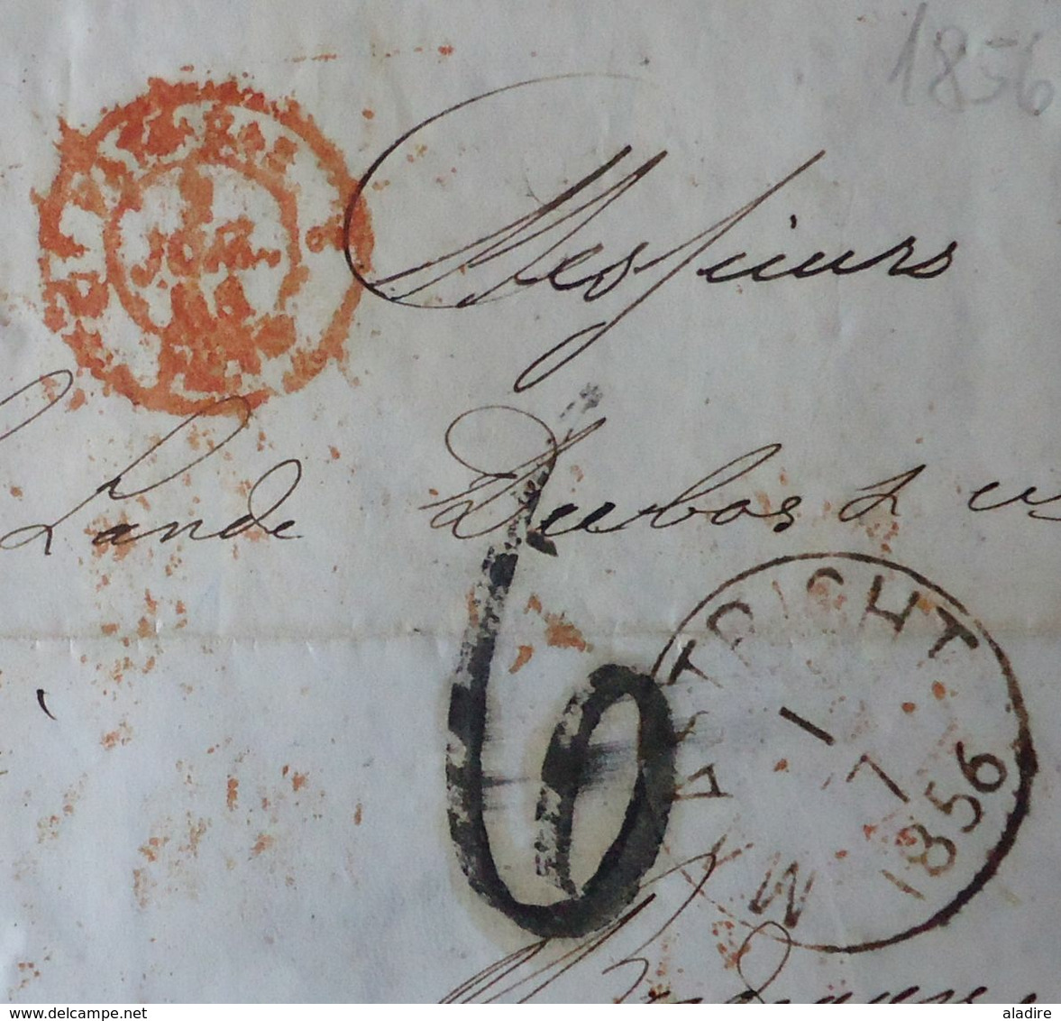 1856 - Lettre Avec Correspondance En Français De 2 Pages De MAASTRICHT, Pays Bas Vers BORDEAUX, France - Briefe U. Dokumente