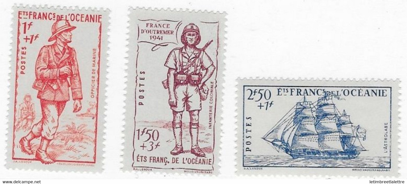 ⭐ Océanie - YT N° 135 à 137 ** - Neuf Sans Charnière - 1941 ⭐ - Unused Stamps
