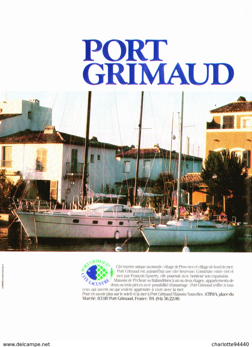 PUB    " PORT GRIMAUD "  1984 ( 1 ) - Côte D'Azur