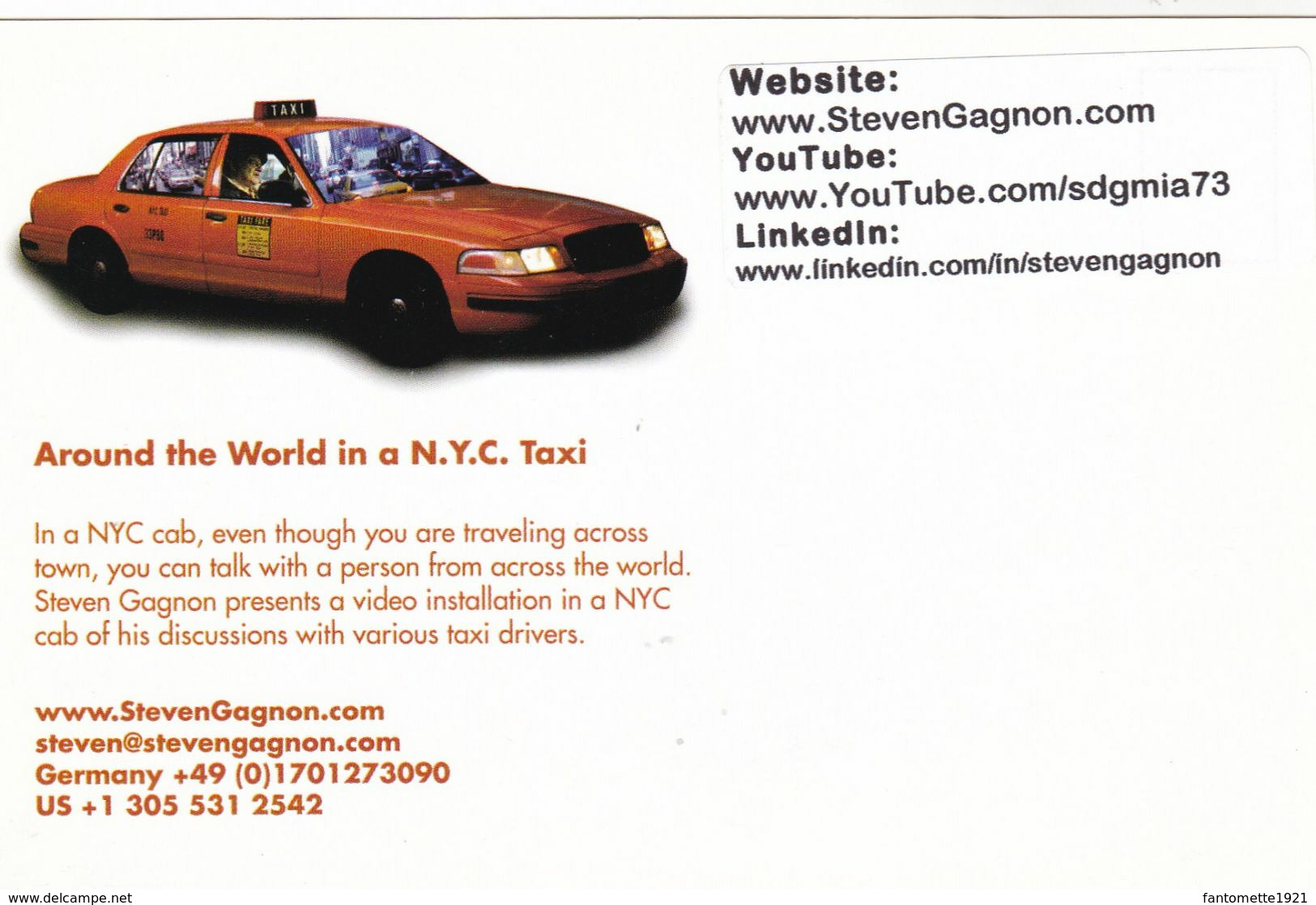 NEW YORK TAXI  STEVEN GAGNON (AM) - Taxis & Fiacres