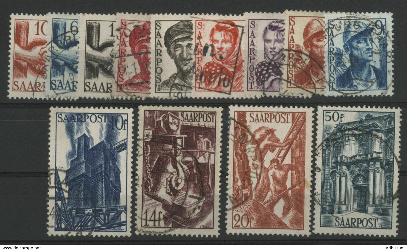 SARRE N° 231 à 243 (Mi 239 à 251) COTE 14.5 € Oblitérés. Série Complète De 13 Valeurs - Used Stamps