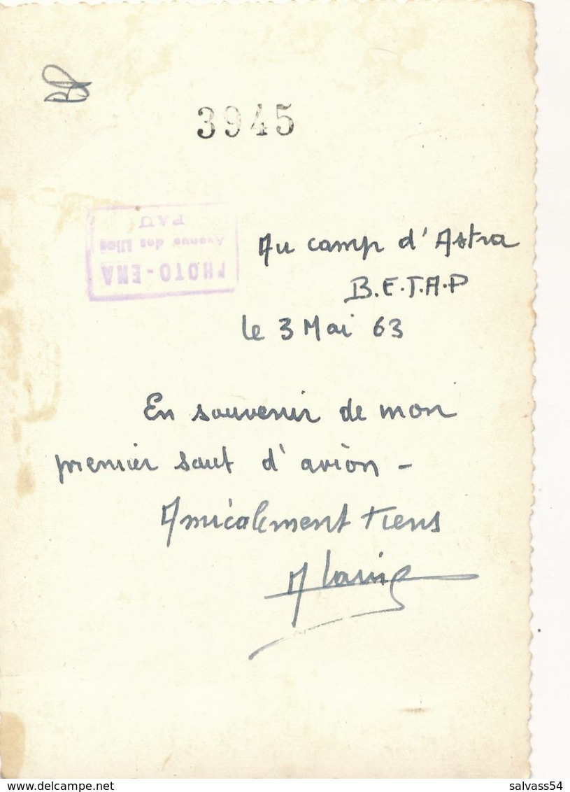 Carte-Photo : Portrait Parachutiste Français - Pau - Camp D'Astra (1963) (BP) - Guerre, Militaire