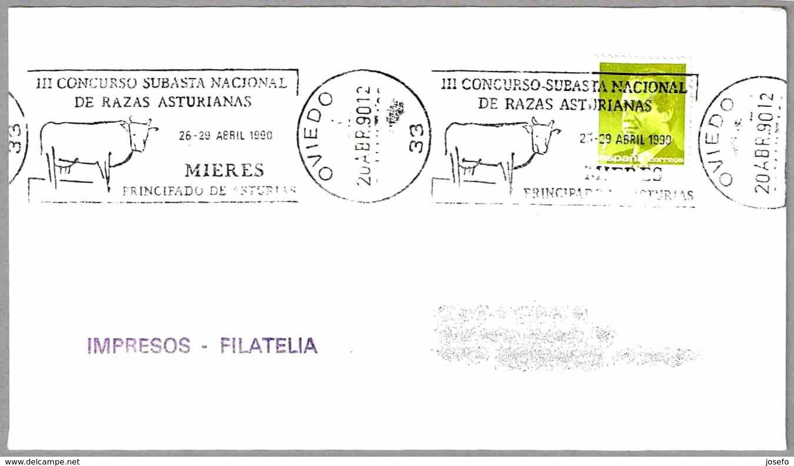 Concurso-Subasta De RAZAS ASTURIANAS. Feria De Ganado - Cattle Show. Oviedo, Asturias, 1990 - Agriculture