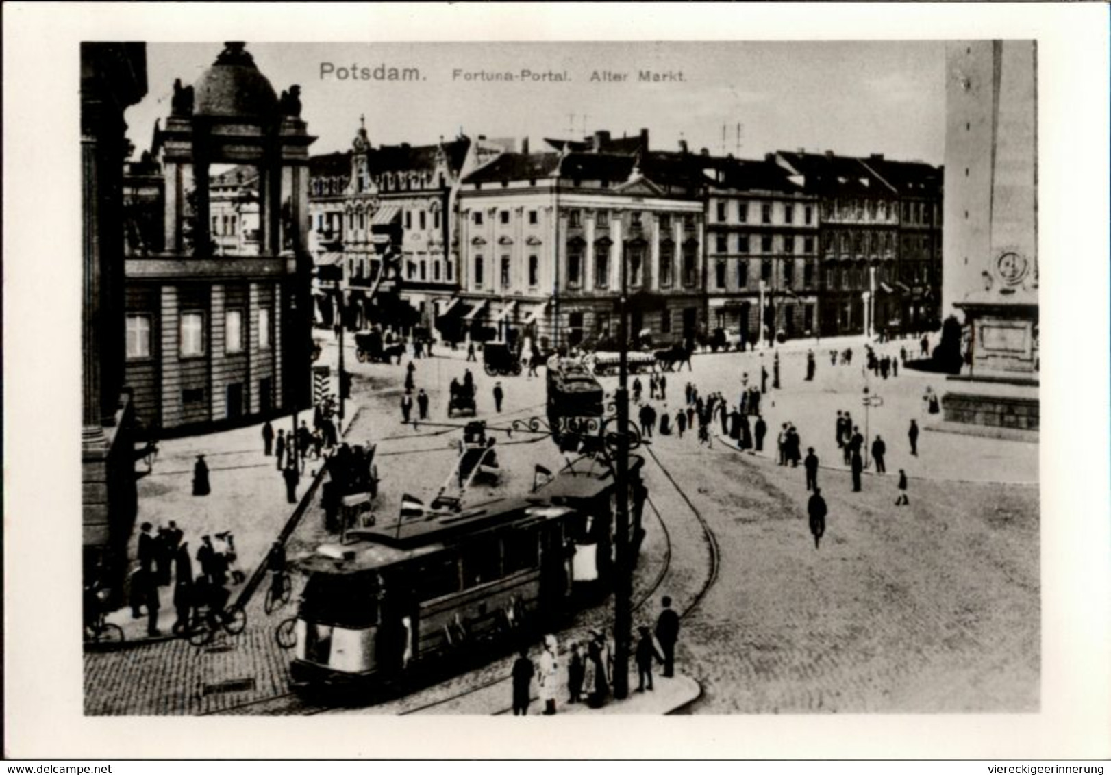 ! Moderne Reproduktion Ansichtskarte, Potsdam, Straßenbahn, Tram, Alter Markt - Tramways