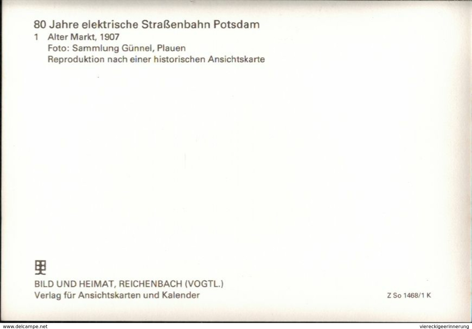 ! Moderne Reproduktion Ansichtskarte, Potsdam, Straßenbahn, Tram, Alter Markt - Tram