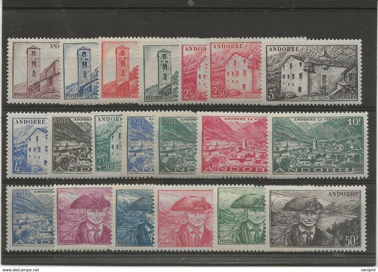 ANDORRE - TIMBRES N°100 A 118 NEUF (avec Et Sans Charnière) ANNEE 1944-46 - COTE :23 € - Andere & Zonder Classificatie