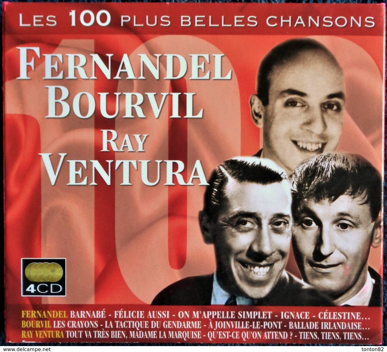 Les 100 Plus Belles Chansons - Fernandel - Bourvil - Ray Ventura - Coffret 4 CD . - Humour, Cabaret