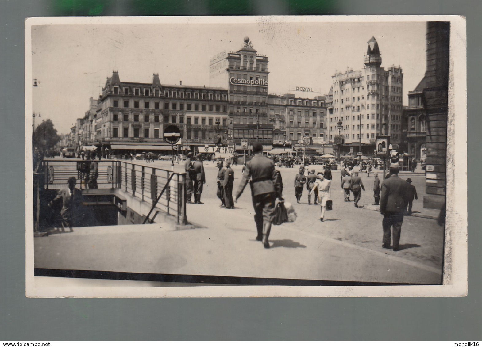 CP - Belg. - Bruxelles - Hôtel Cosmopolite - Soldats - Carte Photo Non Datée - Pubs, Hotels, Restaurants