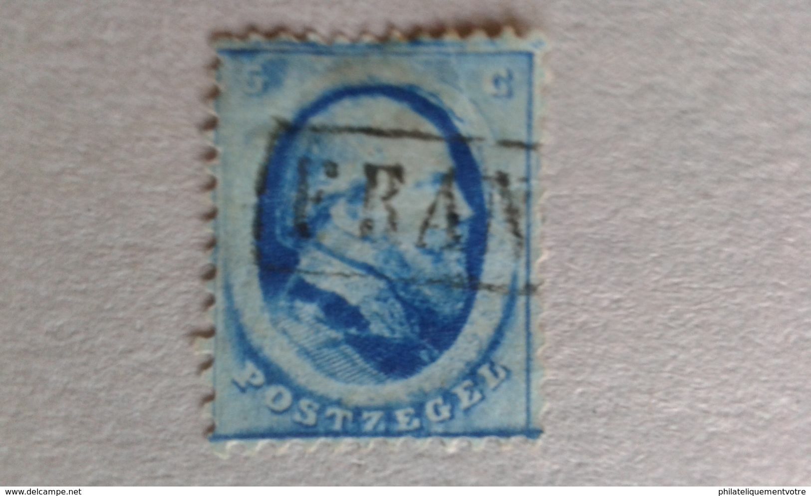 PAYS-BAS ROYAUME. 1864. Dentelés  N°4 Oblitéré  5c  Bleu .Catalogue YetT. - Gebraucht