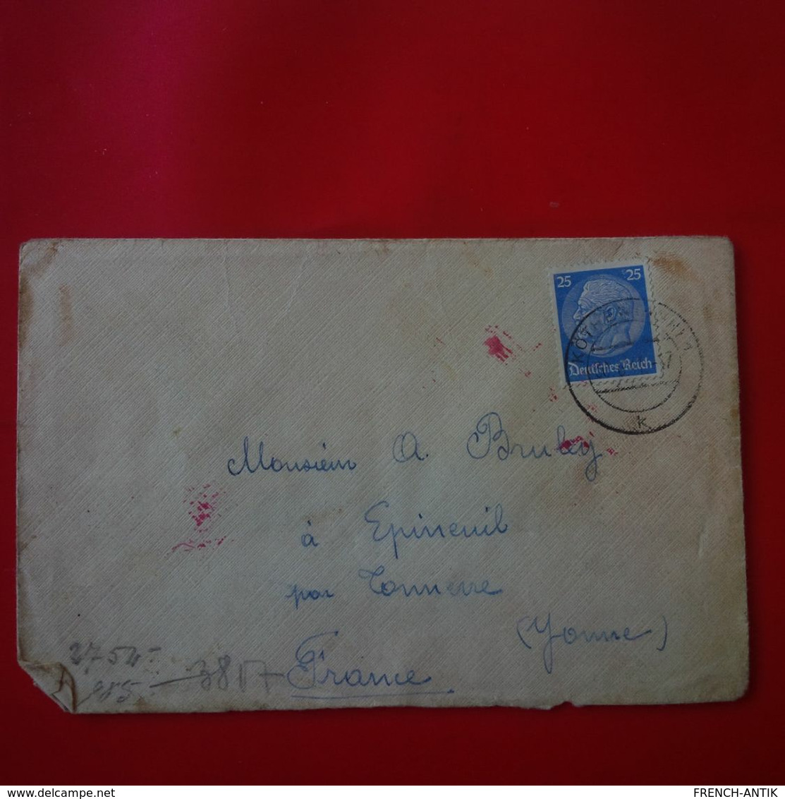 LETTRE ALLEMAGNE EPINEUIL YONNE CENSURE 1942 - Briefe U. Dokumente
