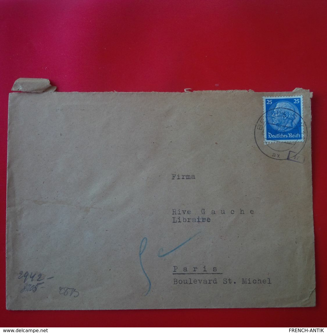 LETTRE BERLIN PARIS CENSURE 1942 - Briefe U. Dokumente