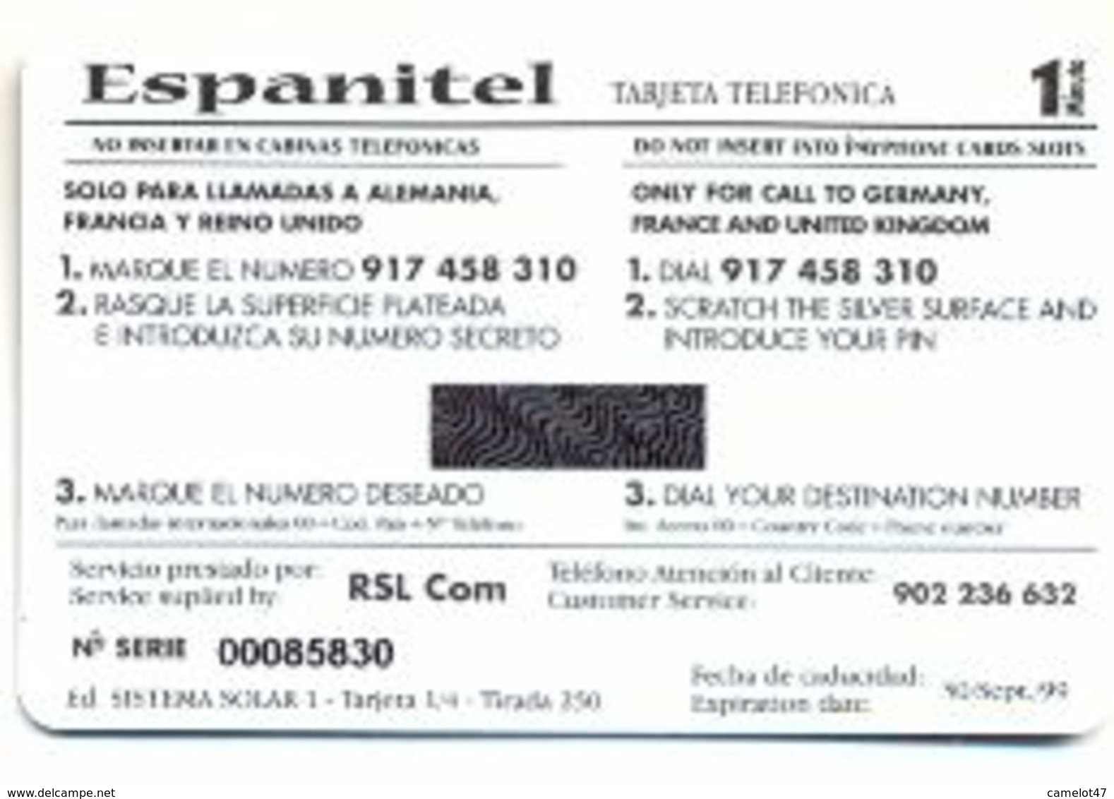 Spain Espanitel, 4 Prepaid Phone Cards, 1 Minute, Limited Edition 250 Ex, Expired, # Planetas - Espace