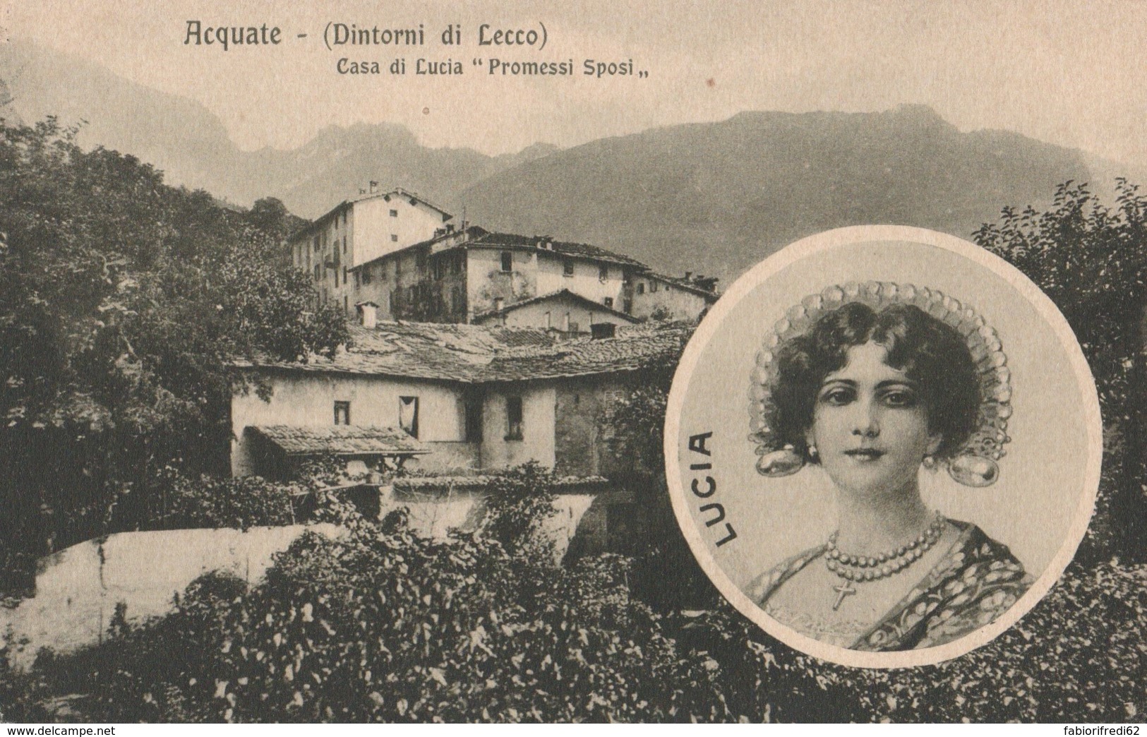 CARTOLINA NON VIAGGIATA ACQUATE CASA DI LUCIA (KP1336 - Lecco