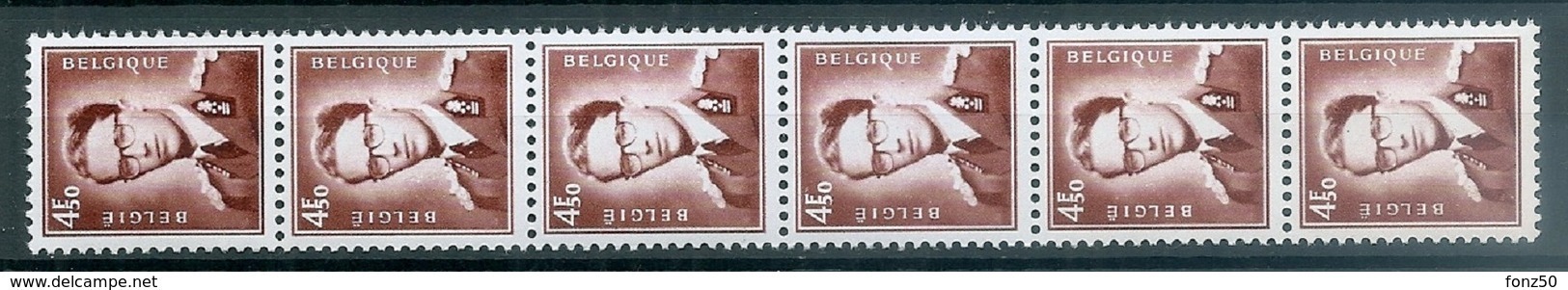 BELGIE * R 43  Strip Van 6 Zonder NR * ROLZEGEL * Postfris Xx - Coil Stamps
