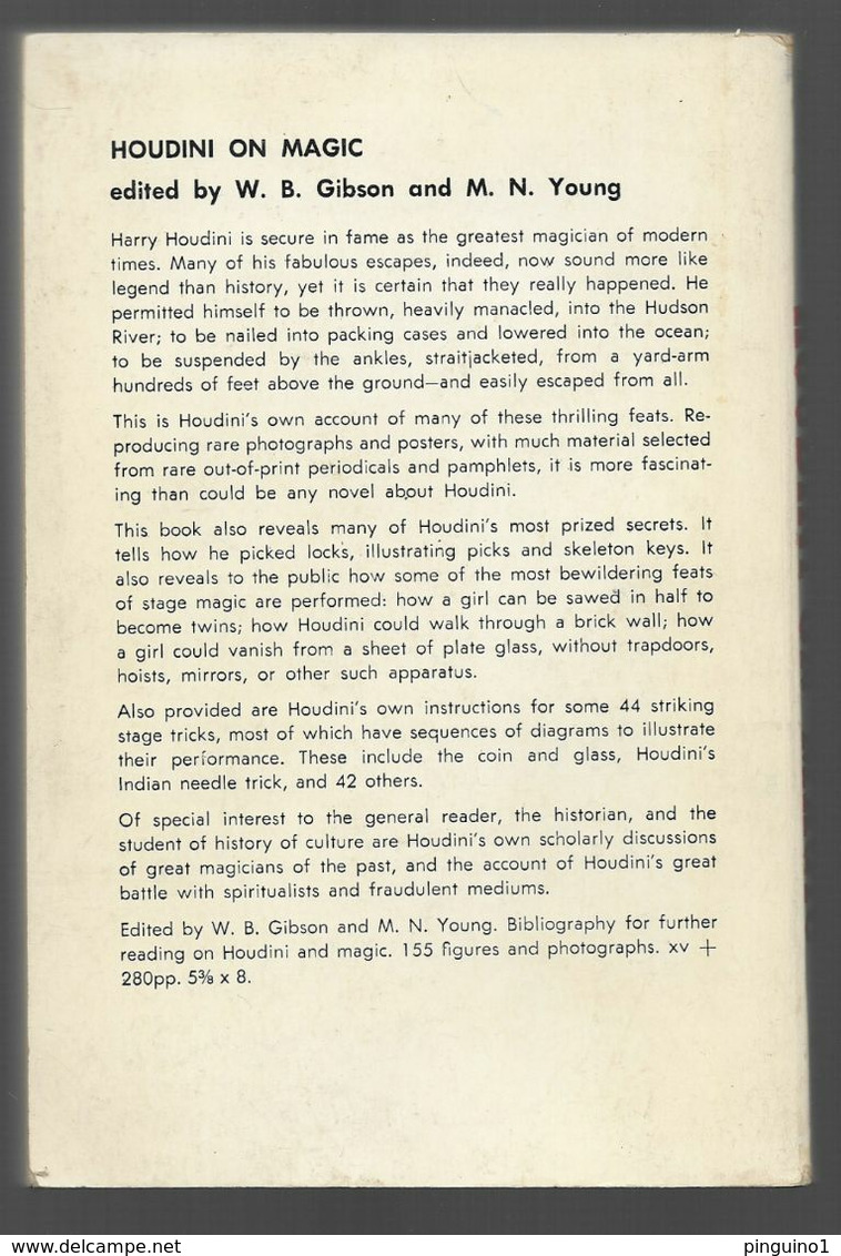 Houdini On Magic Walter B. Gipson & Morris N. Young - Esoterik