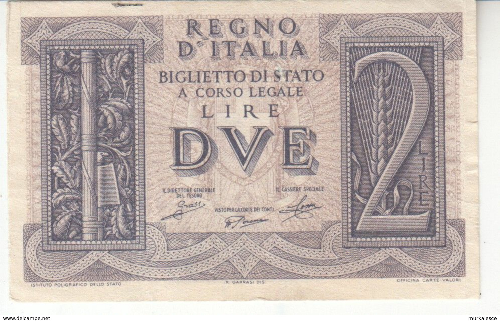 5998    ITALIA  2  LIRE  1939 - Regno D'Italia – 2 Lire