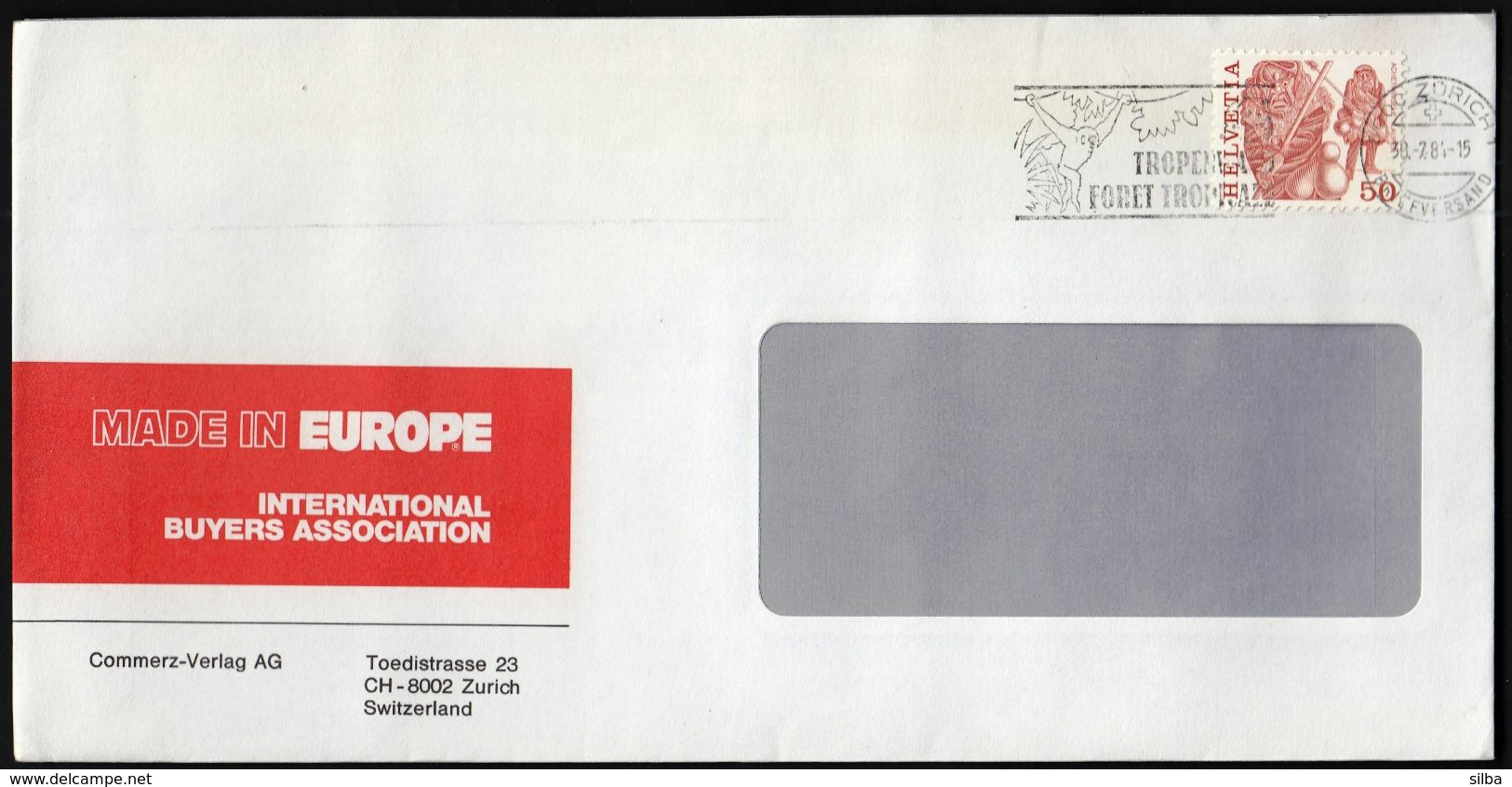 Switzerland Zurich 1984 / Tropenwald Foret Tropicale / WWF / Monkey, Panda / Machine Stamp - Covers & Documents