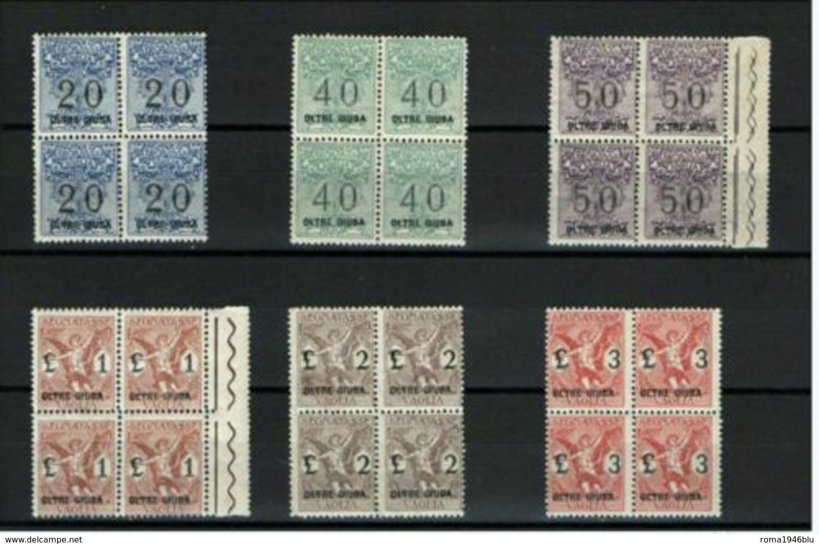 OLTRE GIUBA 1925 SEGNATASSE PER VAGLIA SERIE CPL. QUARTINA** MNH LUSSO C. DIENA - Oltre Giuba