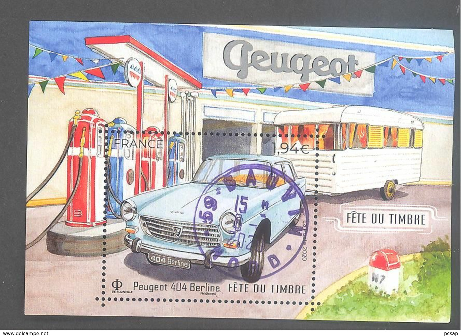 France Bloc Oblitéré (Fête Du Timbre Peugeot 404 Berline) ( Cachet Rond) - Used Stamps