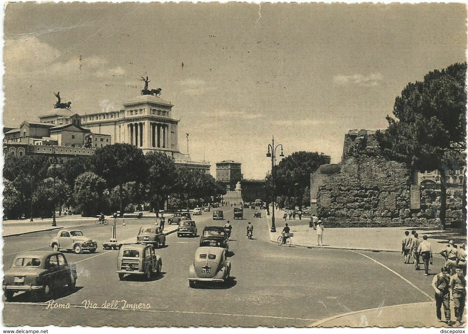 T3514 Roma - Via Dell'Impero - Auto Cars Voitures / Viaggiata 1957 - Transports