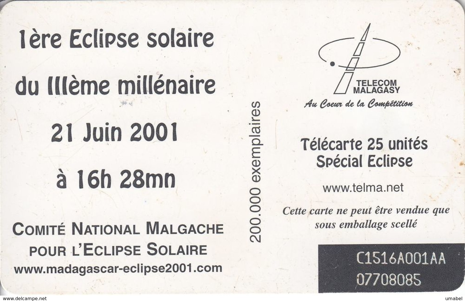 MDG-39 - Eclipse 2001 - Madagascar