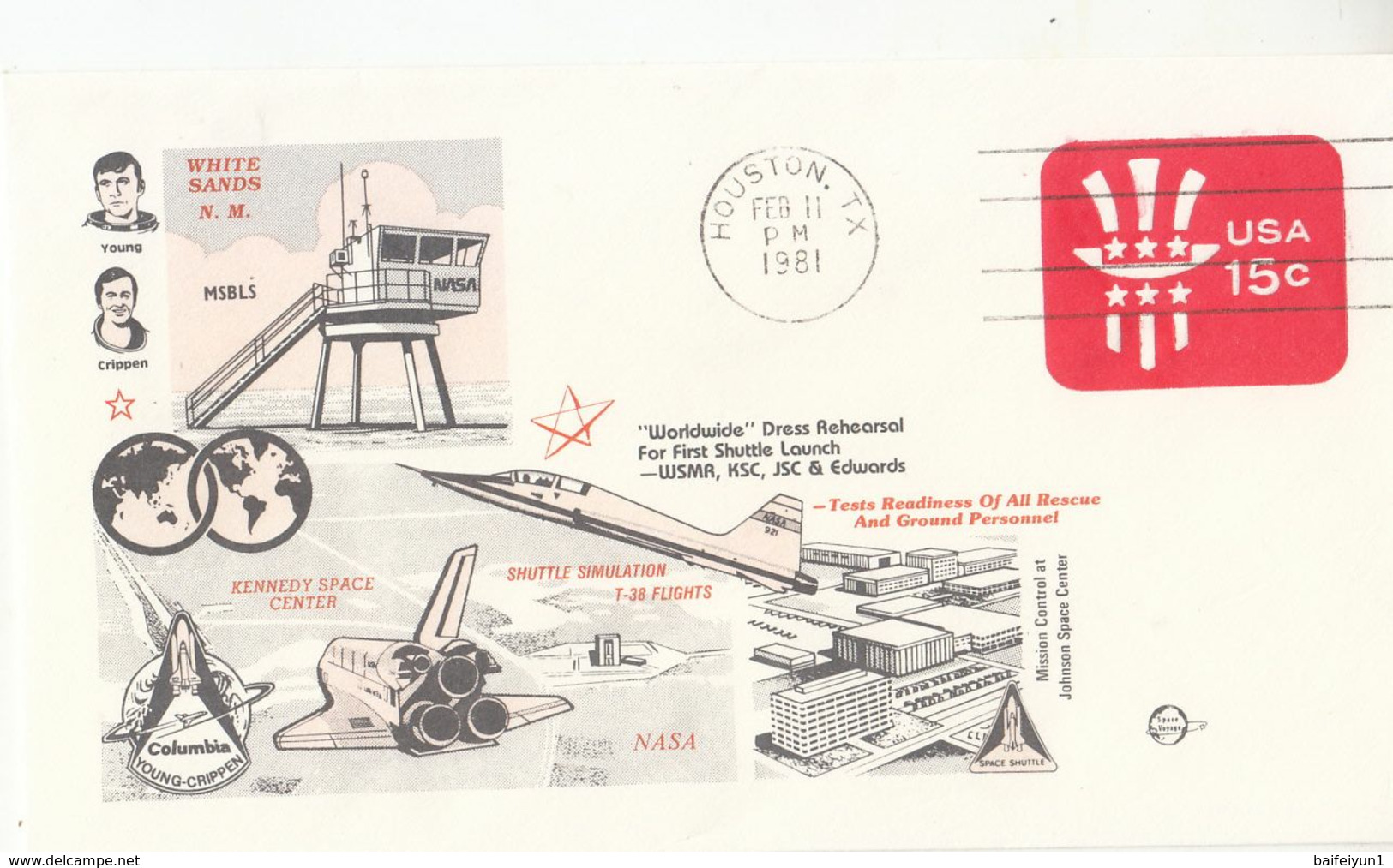 1981 USA  Space Shuttle Tests Readiness Of All Rescue And Ground Personnel  Commemorative Cover B - Nordamerika