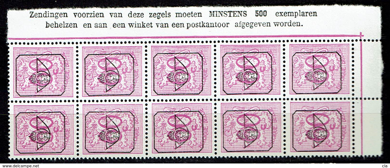 PRE 788  **  Bloc 10  Cdf  Insc. Marginales Neerl. - Typos 1967-85 (Lion Et Banderole)