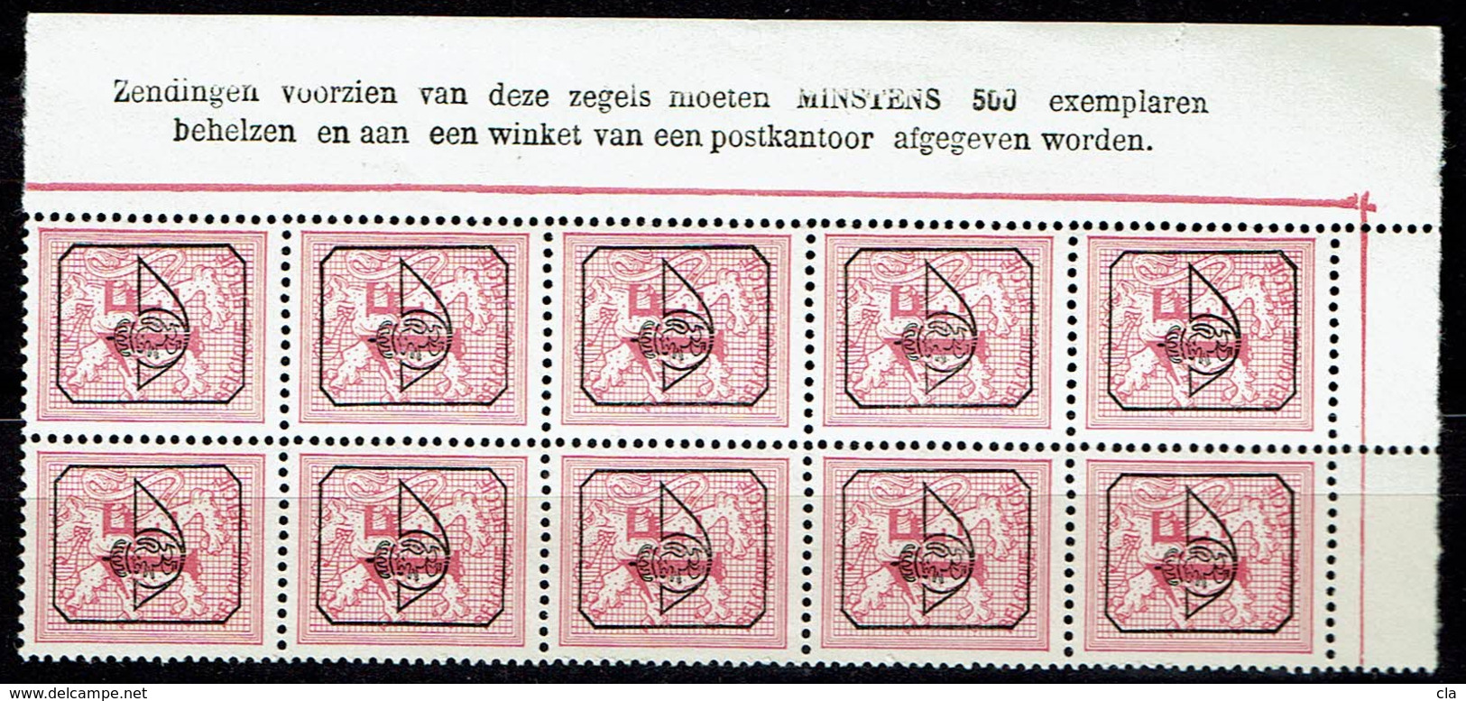 PRE 790  **  Bloc 10  Cdf  Insc. Marginales Neerl. - Typos 1967-85 (Löwe Und Banderole)