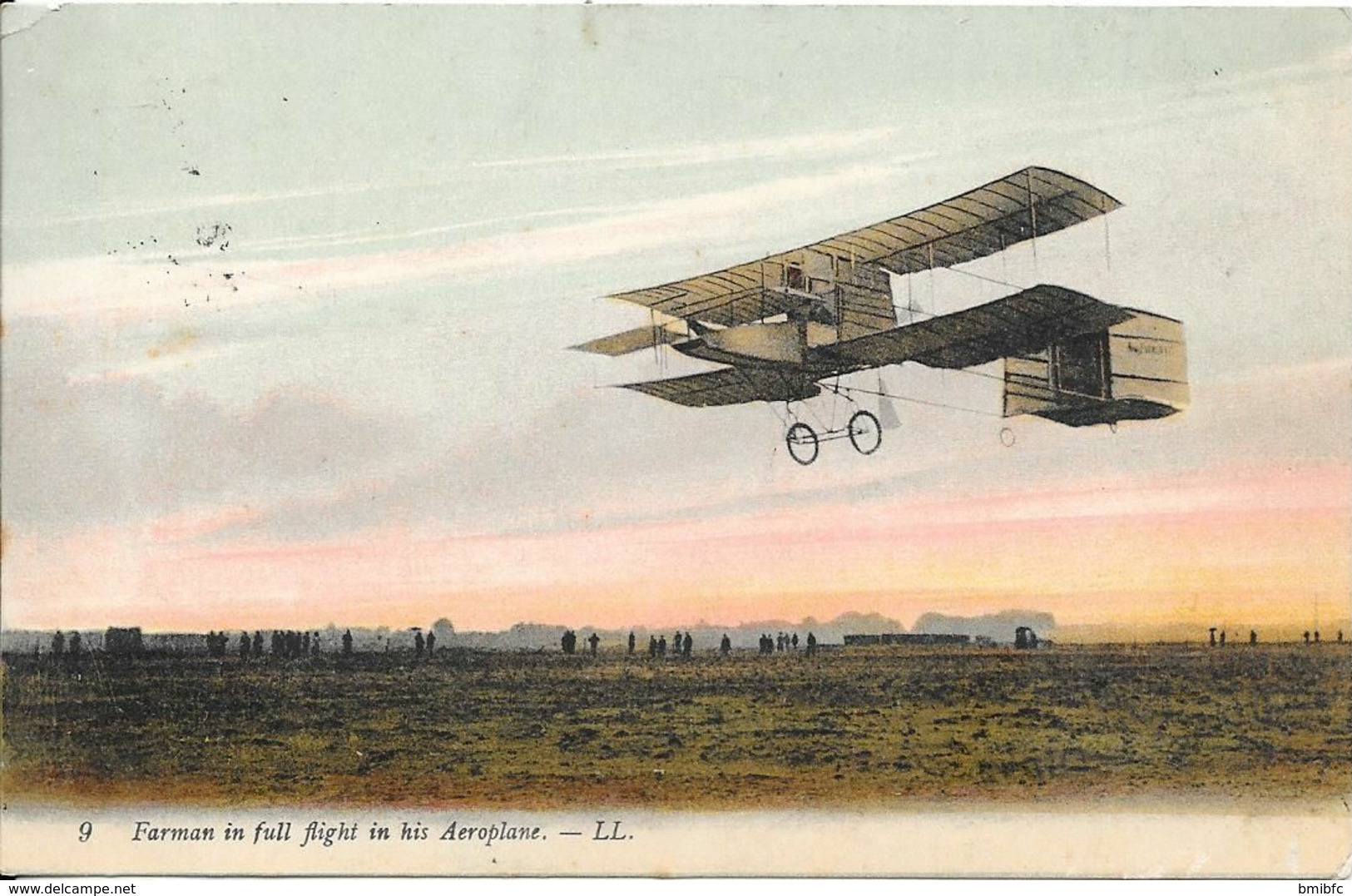 1910 - Farman In Full Flight In His Aéroplane - Piloten