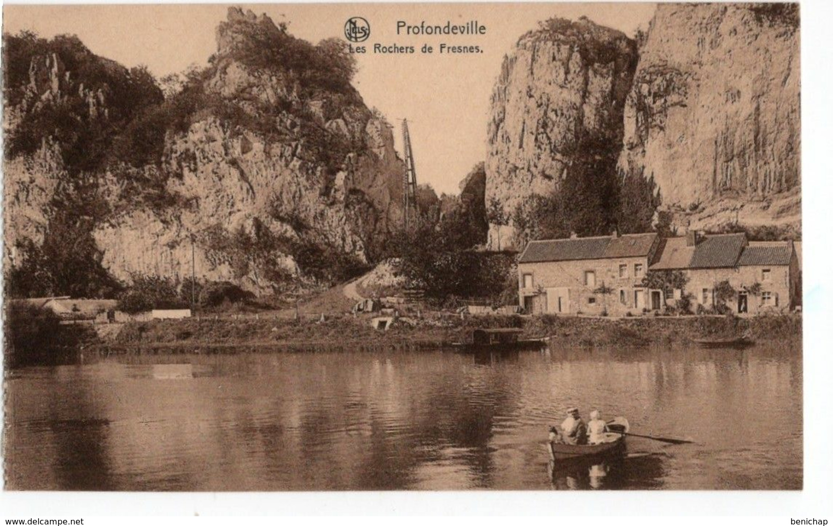 CPA NELS - Profondeville - Les Rochers De Fresnes - Animée - Barque Sur La Meuse. - Profondeville