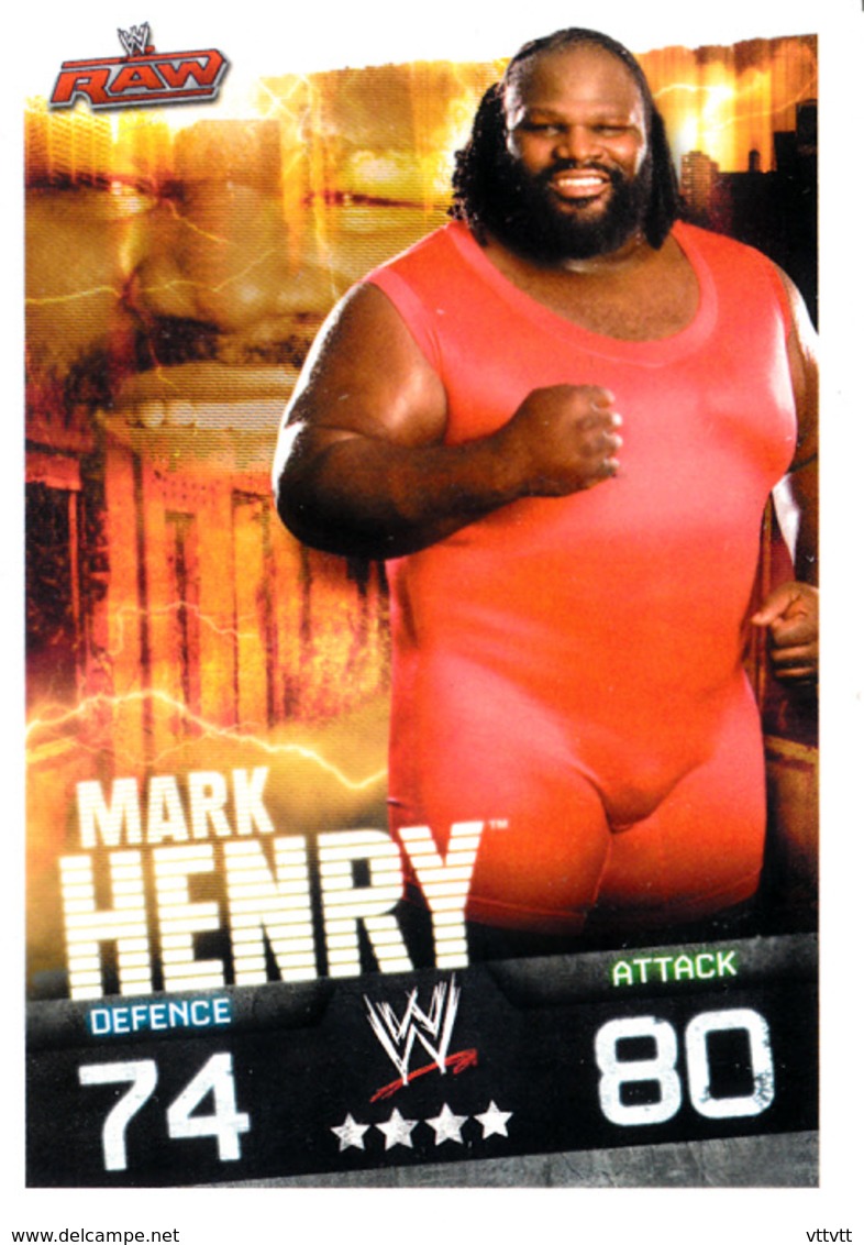 Wrestling, Catch : MARK HENRY (RAW, 2008), Topps, Slam, Attax, Evolution, Trading Card Game, 2 Scans, TBE - Trading-Karten