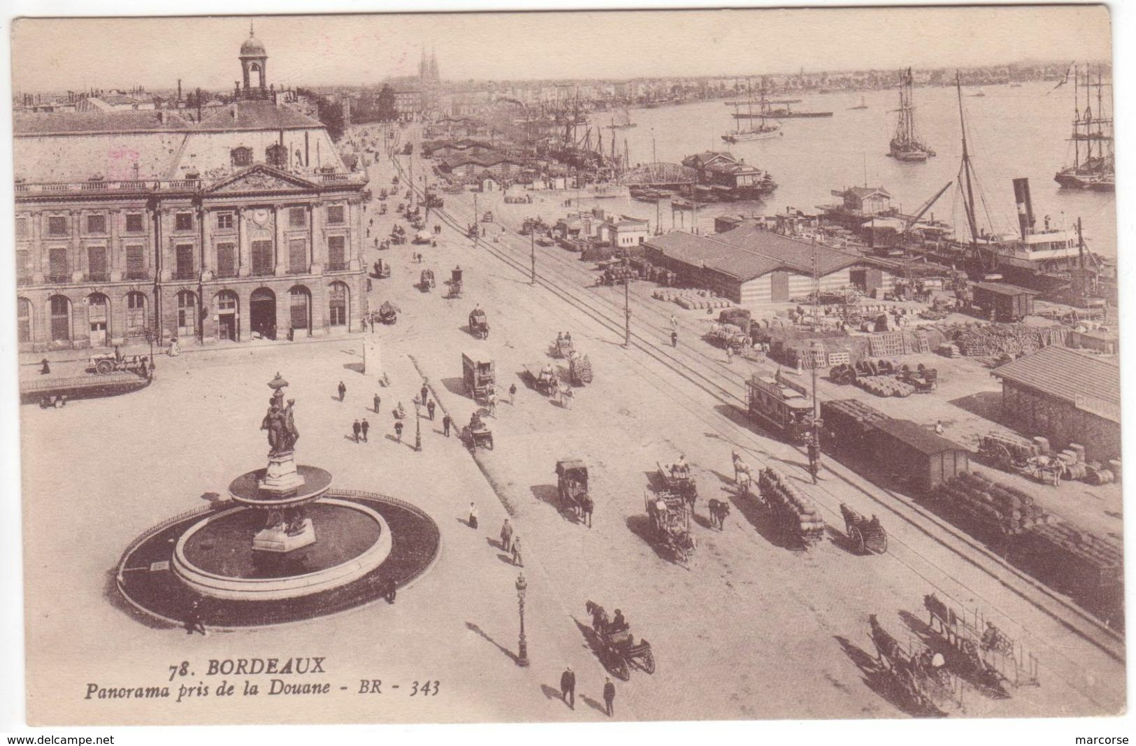 1915 Carte En Franchise Militaire CROIX-ROUGE Française INFIRMERIE DE GARE (DU MIDI) Bordeaux (vue De La Douane) - 1. Weltkrieg 1914-1918